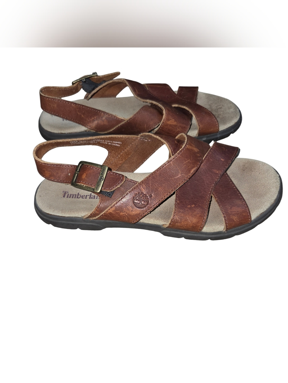 Timberland Brown Leather Strappy Sandals